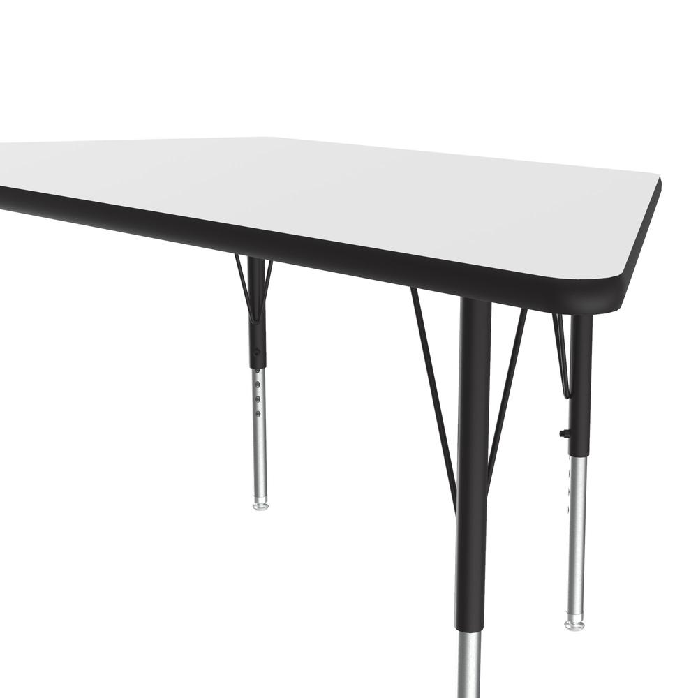 Markerboard-Dry Erase  Deluxe High Pressure Top - Activity Tables 30x60", TRAPEZOID, FROSTY WHITE BLACK/CHROME. Picture 7
