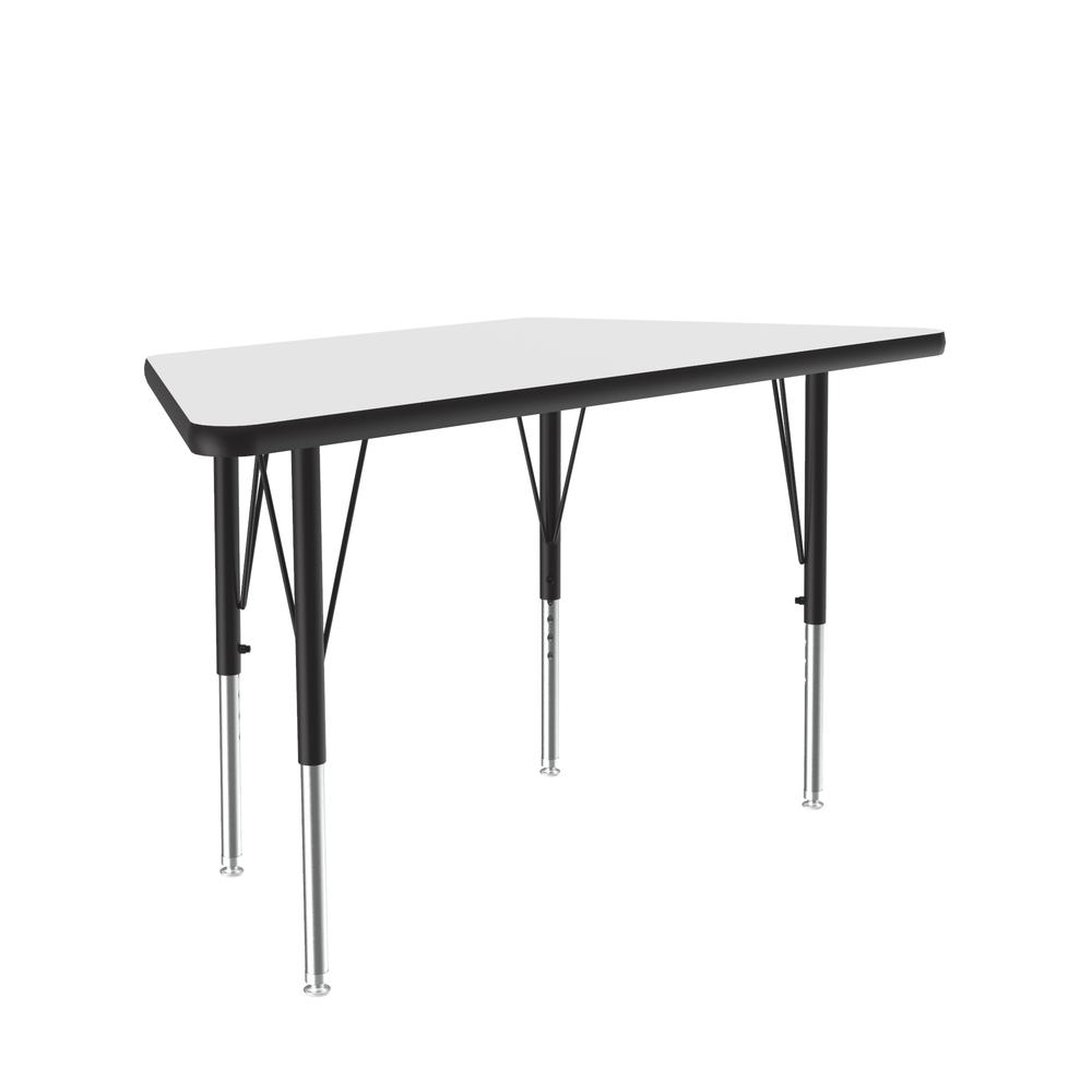 Deluxe High-Pressure Top Activity Tables 24x48", TRAPEZOID WHITE BLACK/CHROME. Picture 6