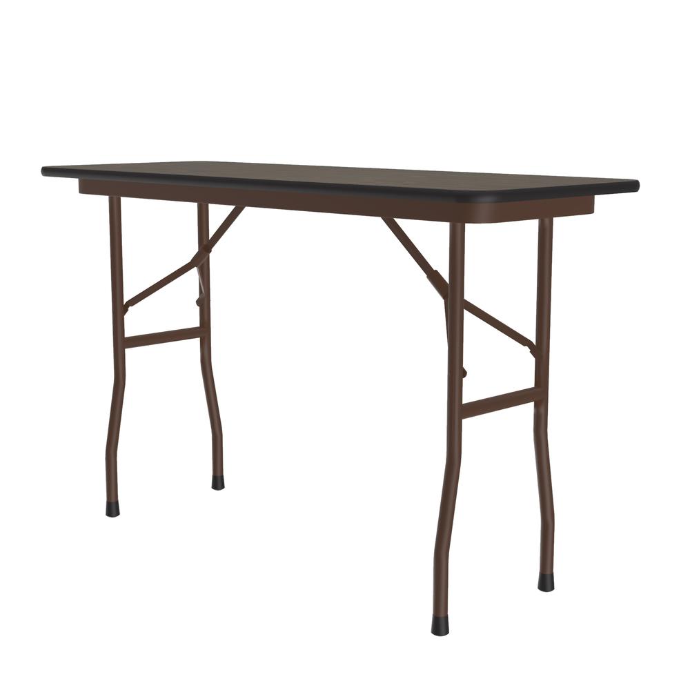 Deluxe High Pressure Top Folding Table, 18x48", RECTANGULAR WALNUT BROWN. Picture 3