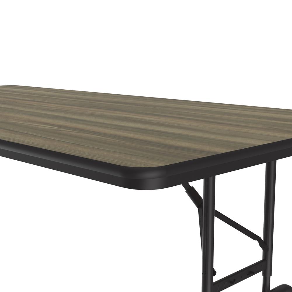 Adjustable Height High Pressure Top Folding Table, 36x96", RECTANGULAR COLONIAL HICKORY BLACK. Picture 5