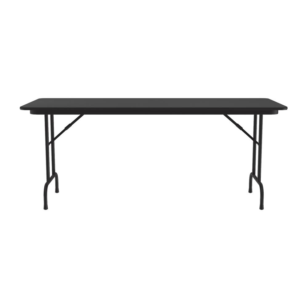 Deluxe High Pressure Top Folding Table 30x60" RECTANGULAR, BLACK GRANITE, BLACK. Picture 4