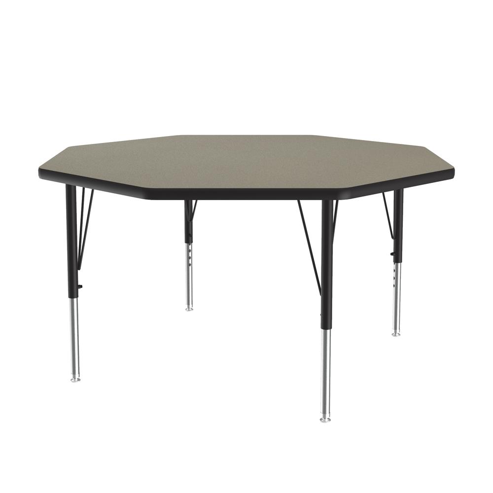 Deluxe High-Pressure Top Activity Tables 48x48", OCTAGONAL, SAVANNAH SAND BLACK/CHROME. Picture 7