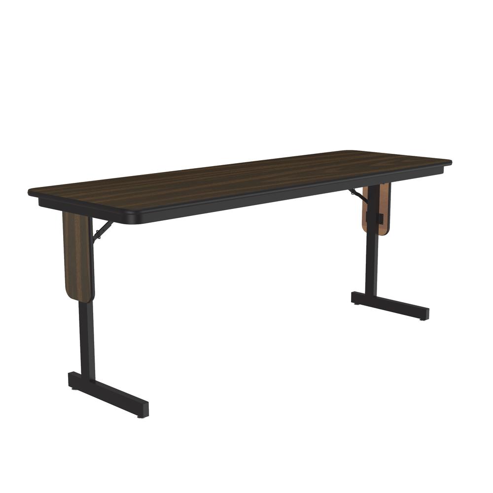 Deluxe High-Pressure Folding Seminar Table with Panel Leg, 24x72" RECTANGULAR, WALNUT BLACK. Picture 5