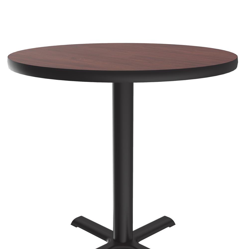 Table Height Deluxe High-Pressure Café and Breakroom Table, 30x30" ROUND MAHOGANY, BLACK. Picture 7