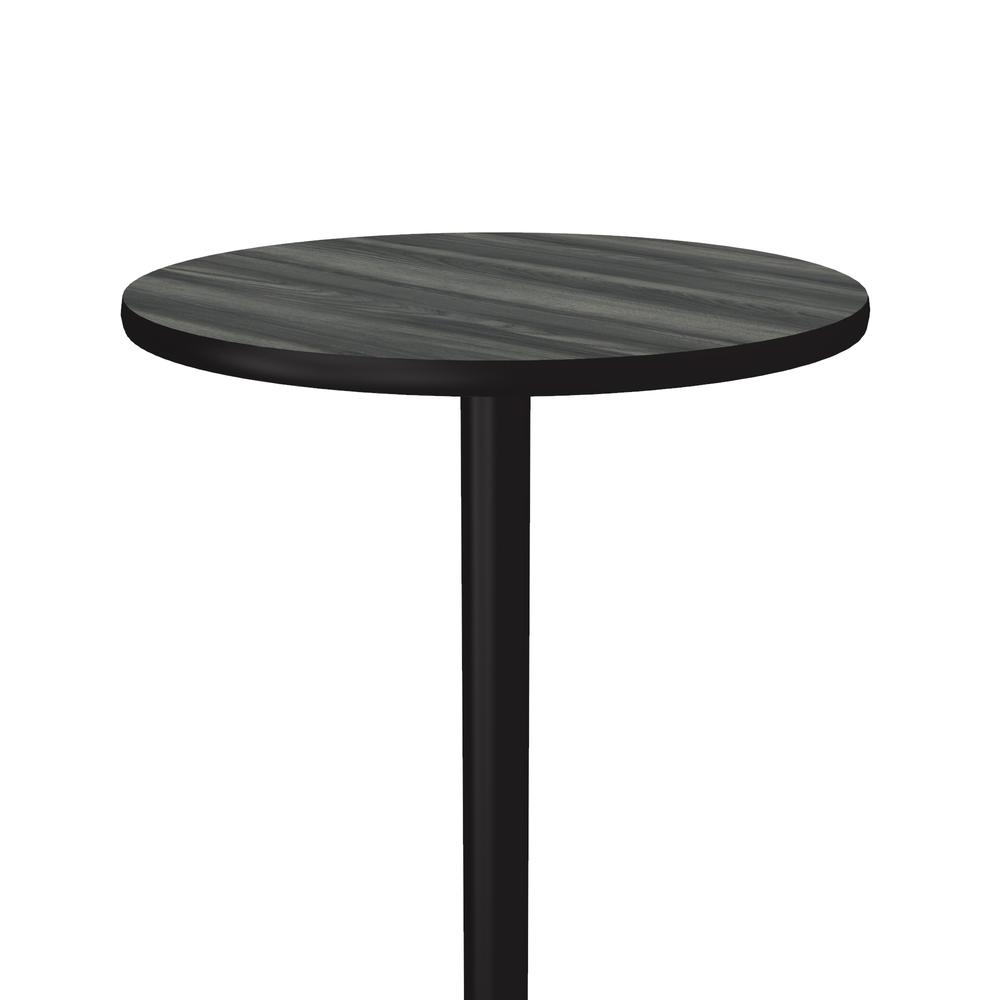 Bar Stool/Standing Height Deluxe High-Pressure Café and Breakroom Table, 24x24", ROUND NEW ENGLAND DRIFTWOOD BLACK. Picture 3