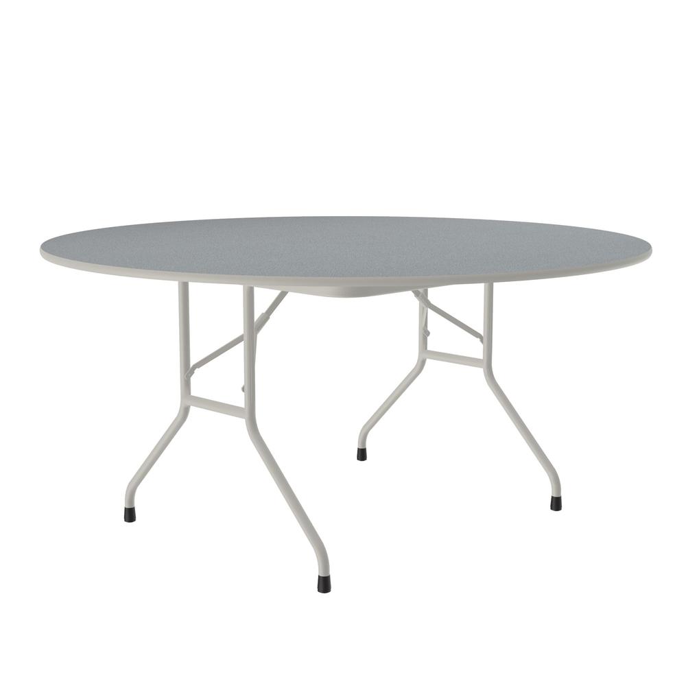 Thermal Fused Laminate Top Folding Table, 60x60" ROUND, GRAY GRANITE GRAY. Picture 2
