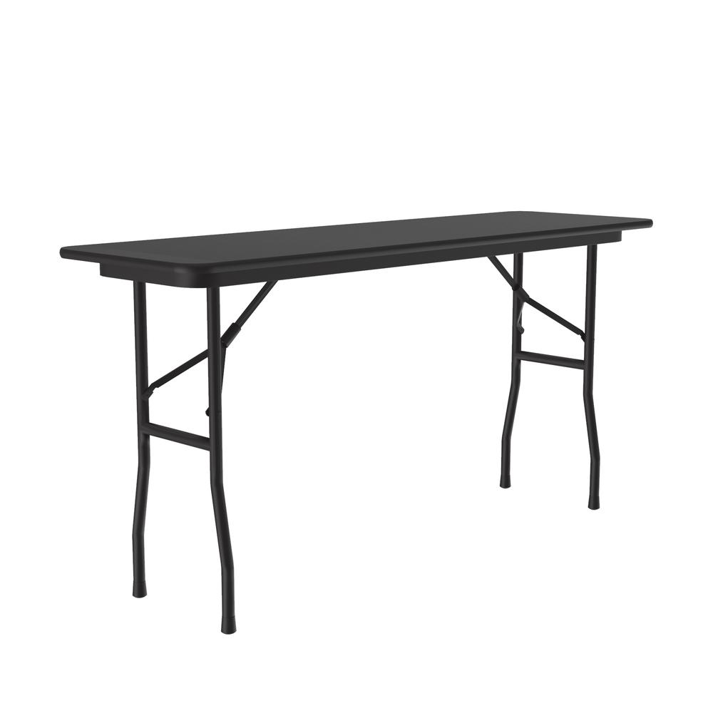 Thermal Fused Laminate Top Folding Table 18x60" RECTANGULAR, BLACK GRANITE, BLACK. Picture 2