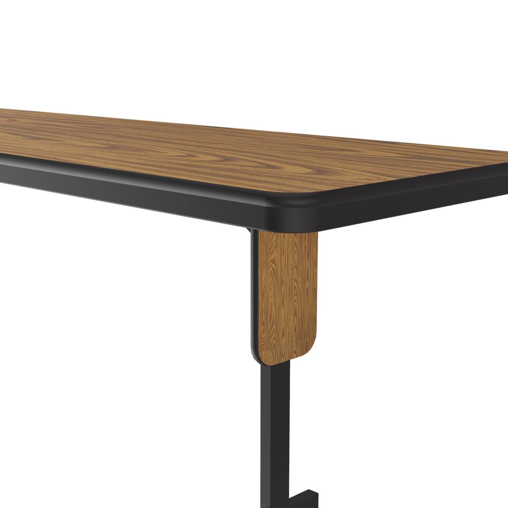 Deluxe High-Pressure Folding Seminar Table with Panel Leg, 24x96", RECTANGULAR MED OAK BLACK. Picture 4