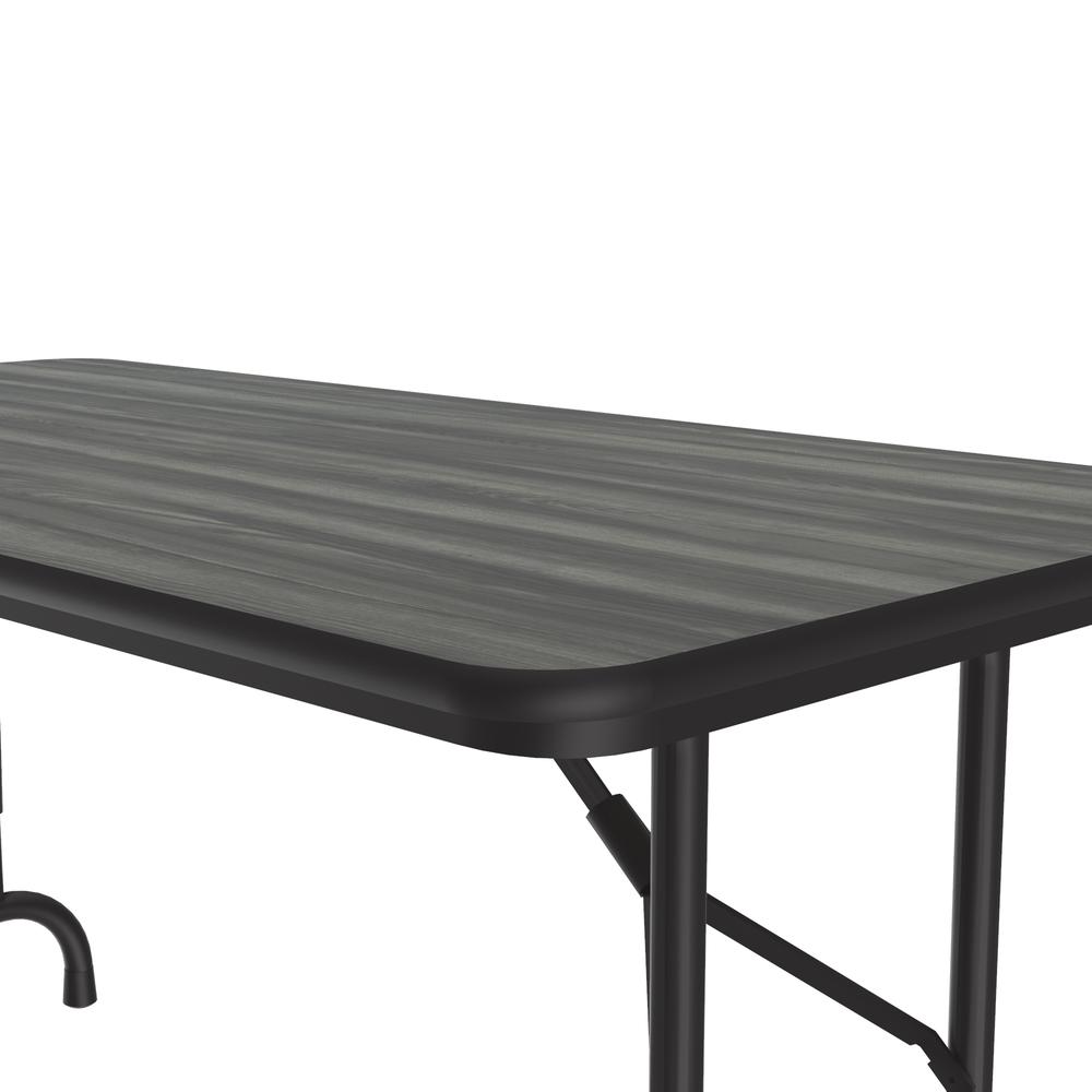 Adjustable Height High Pressure Top Folding Table, 24x48" RECTANGULAR NEW ENGLAND DRIFTWOOD BLACK. Picture 4