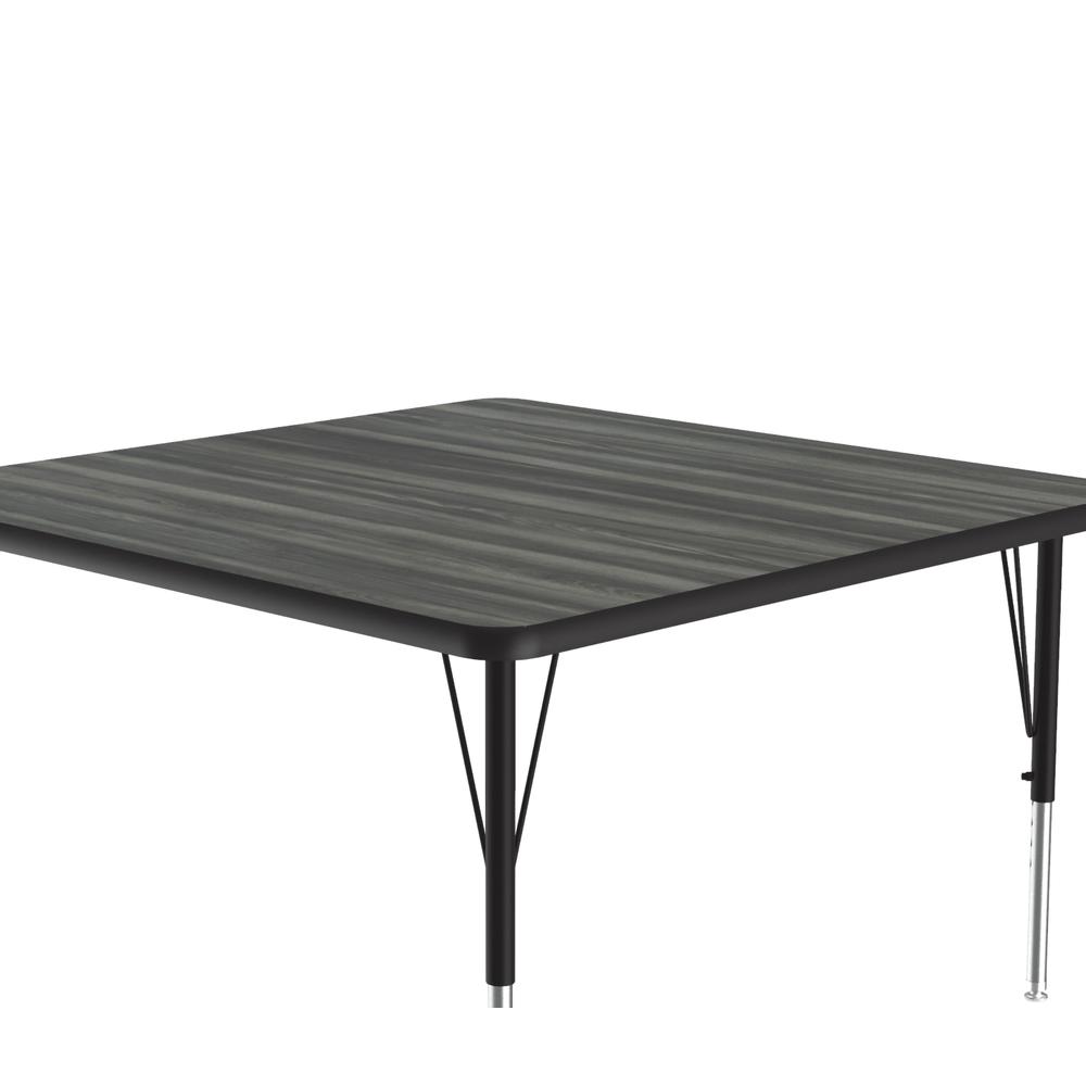 Deluxe High-Pressure Top Activity Tables, 36x36" SQUARE NEW ENGLAND DRIFTWOOD, BLACK/CHROME. Picture 4