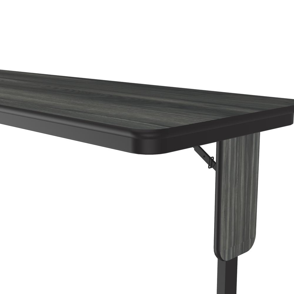 Deluxe High-Pressure Folding Seminar Table with Panel Leg, 24x60" RECTANGULAR NEW ENGLAND DRIFTWOOD BLACK. Picture 4