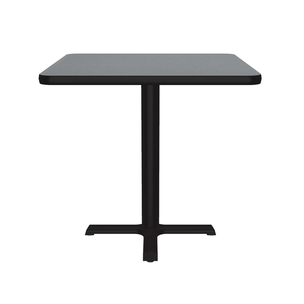 Table Height Deluxe High-Pressure Café and Breakroom Table, 30x30" SQUARE GRAY GRANITE, BLACK. Picture 1