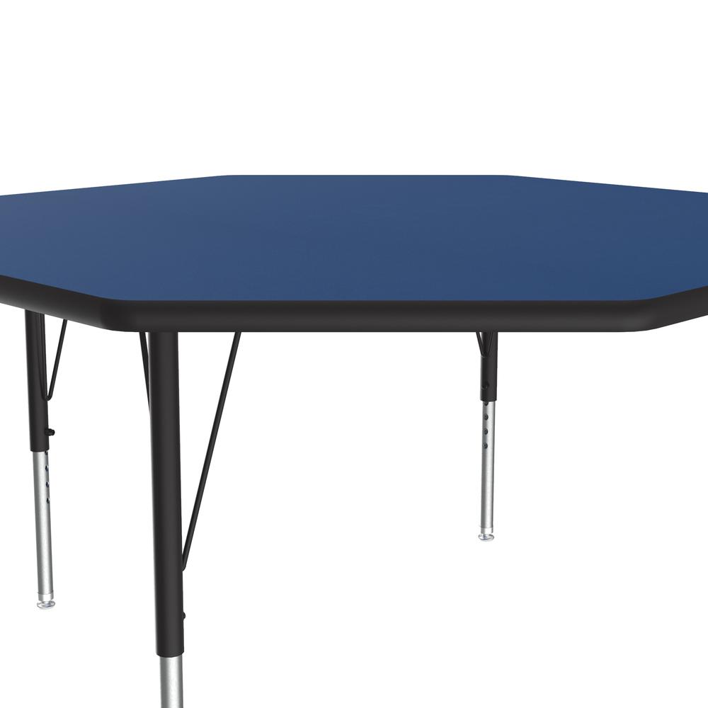 Deluxe High-Pressure Top Activity Tables 48x48" OCTAGONAL, BLUE, BLACK/CHROME. Picture 2