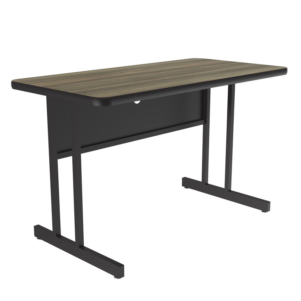 Desk Height  Deluxe HIgh-Pressure Top Computer/Student Desks  30x48", RECTANGULAR COLONIAL HICKORY, BLACK. Picture 6