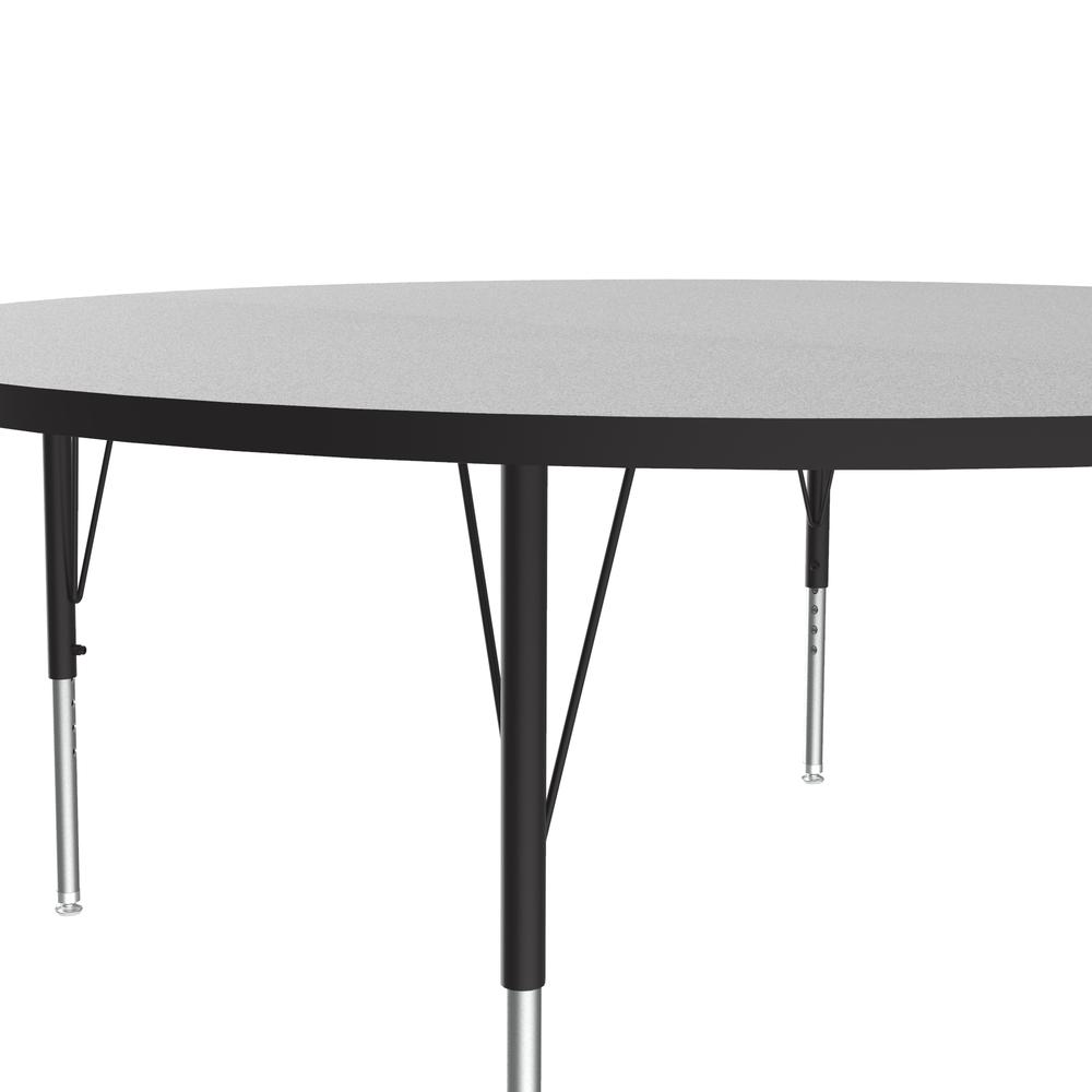 EconoLine Melamine Top Activity Tables, 60x60" ROUND, GRAY GRANITE  BLACK/CHROME. Picture 8
