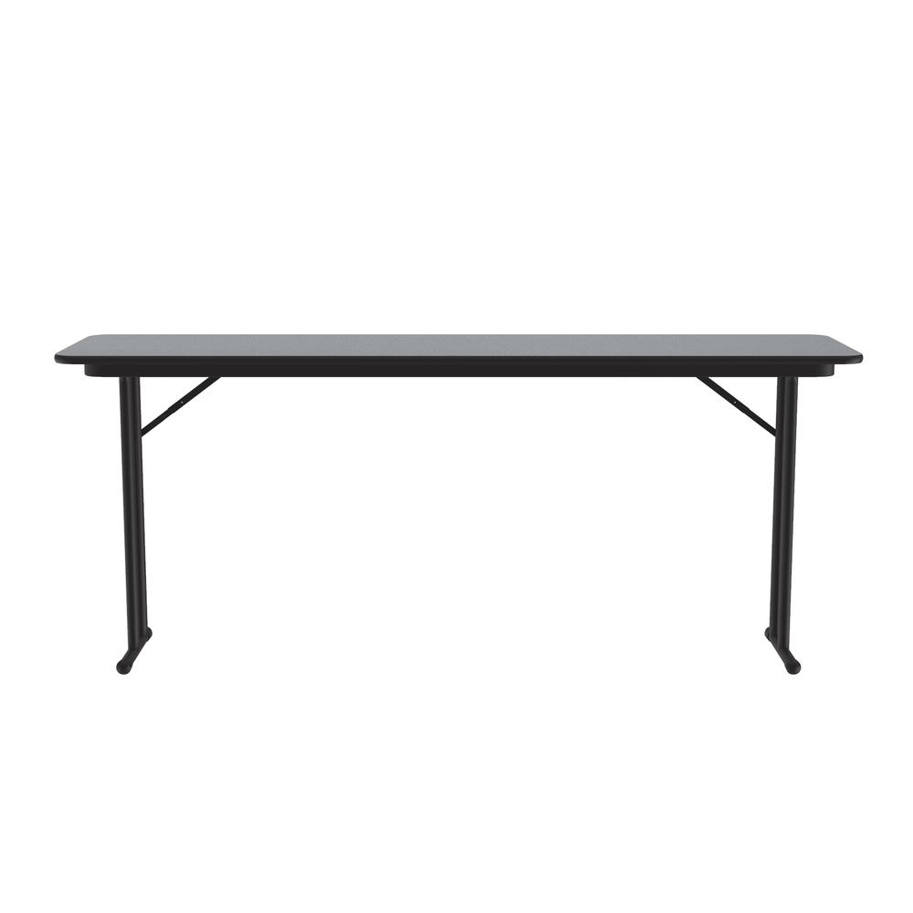 Commercial Laminate Folding Seminar Table with Off-Set Leg, 18x60", RECTANGULAR, GRAY GRANITE BLACK. Picture 2