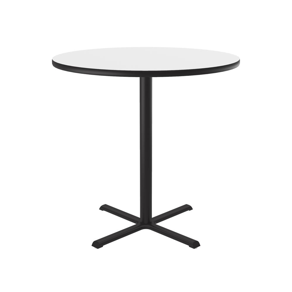 Markerboard-Dry Erase High Pressure Top - Bar Stool Height Café and Breakroom Table 48x48", ROUND, FROSTY WHITE, BLACK. Picture 1