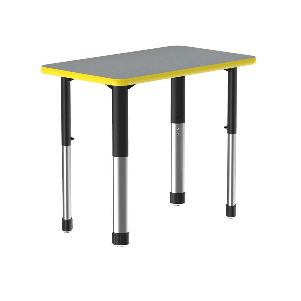 Commercial Lamiante Top Collaborative Desk, 34x20", RECTANGULAR, GRAY GRANITE BLACK/CHROME. Picture 2