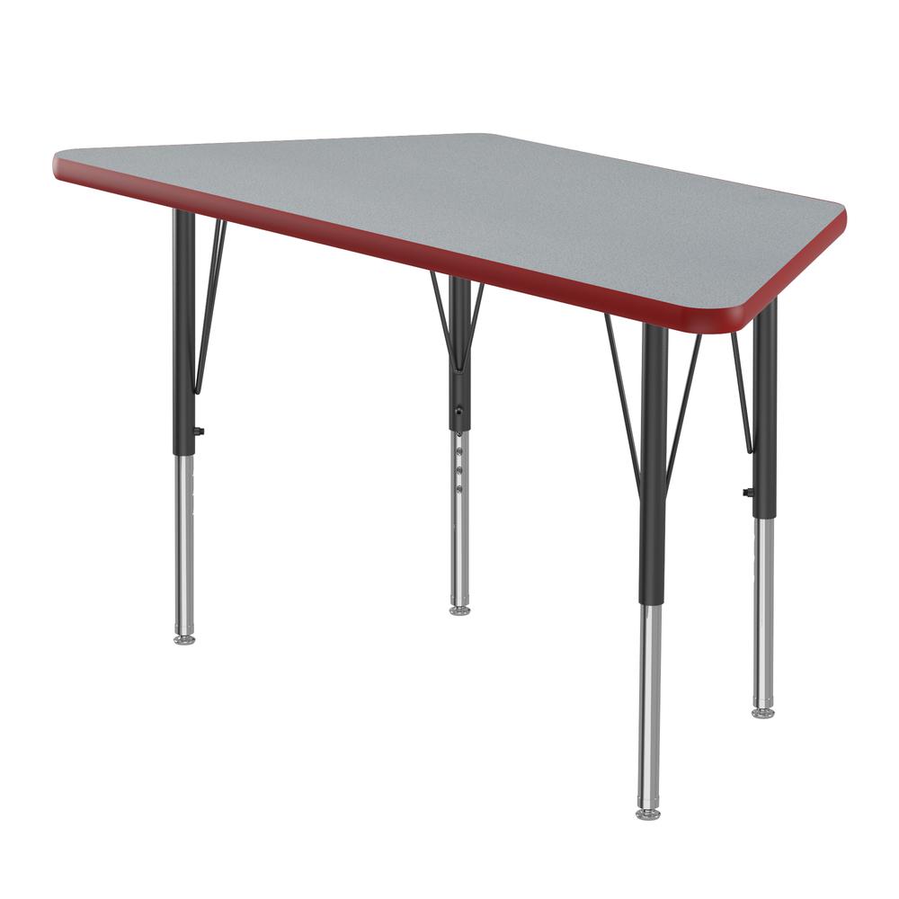 Deluxe High-Pressure Top Activity Tables 24x48" TRAPEZOID, GRAY GRANITE BLACK/CHROME. Picture 1