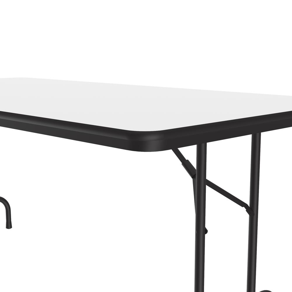 Deluxe High Pressure Top Folding Table, 36x72", RECTANGULAR, WHITE BLACK. Picture 3