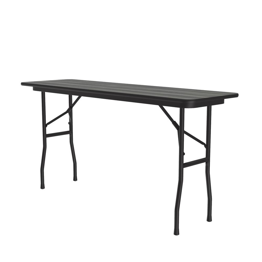 Deluxe High Pressure Top Folding Table, 18x60", RECTANGULAR, NEW ENGLAND DRIFTWOOD BLACK. Picture 1