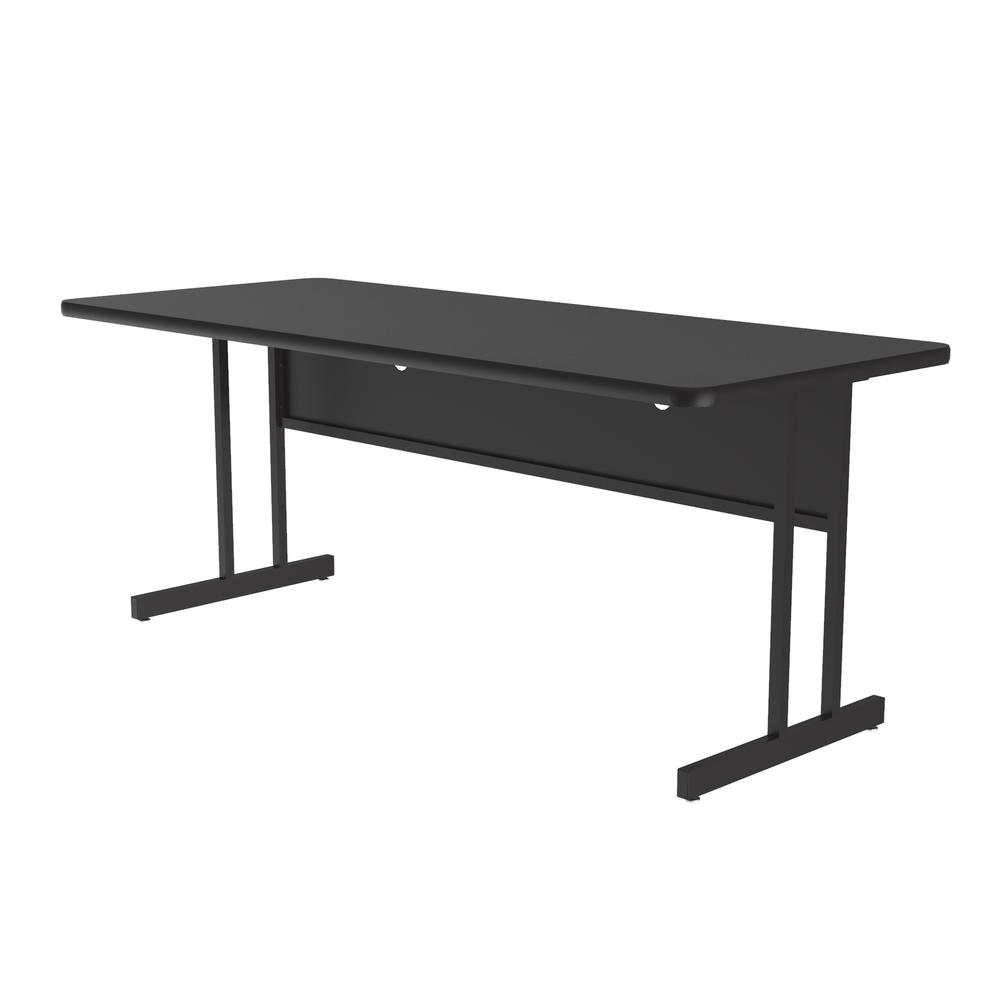 Desk Height Commercial Laminate Top Computer/Student Desks, 30x72", RECTANGULAR, BLACK GRANITE, BLACK. Picture 7