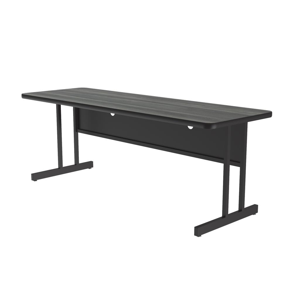Keyboard Height Deluxe High-Pressure Top Computer/Student Desks , 24x60", RECTANGULAR NEW ENGLAND DRIFTWOOD BLACK. Picture 1