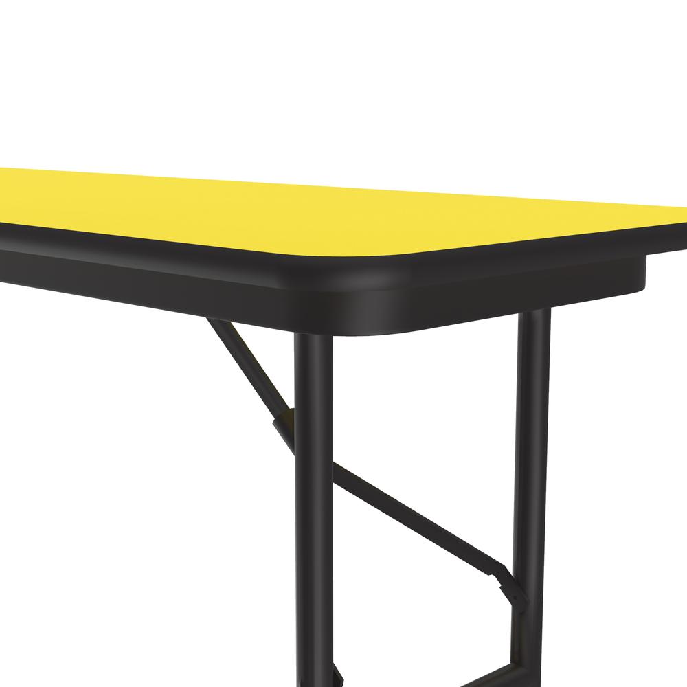 Deluxe High Pressure Top Folding Table 18x48", RECTANGULAR YELLOW BLACK. Picture 4