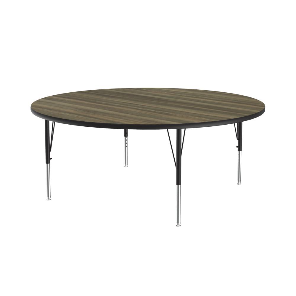 Deluxe High-Pressure Top Activity Tables 60x60", ROUND COLONIAL HICKORY BLACK/CHROME. Picture 8