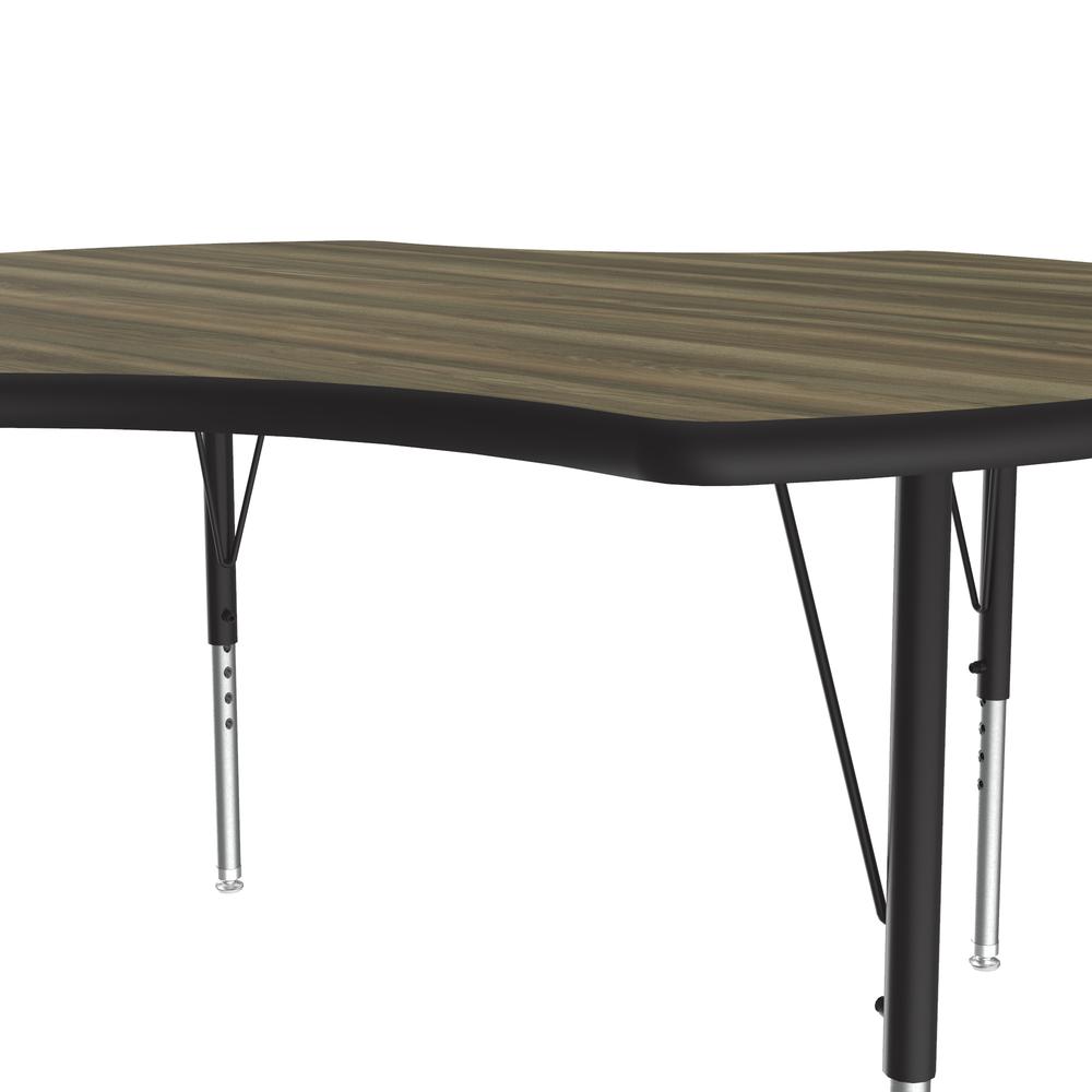Deluxe High-Pressure Top Activity Tables 48x48", CLOVER COLONIAL HICKORY, BLACK/CHROME. Picture 3