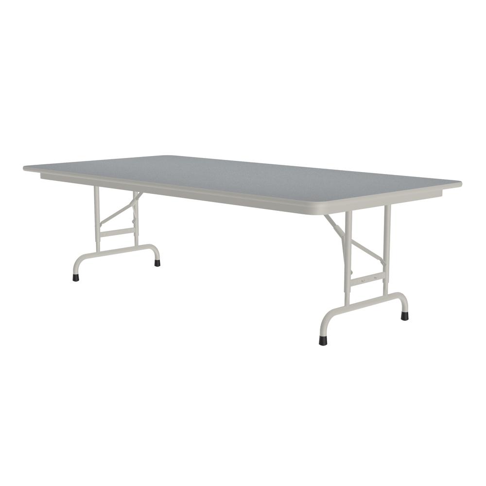 Adjustable Height Thermal Fused Laminate Top Folding Table, 36x96", RECTANGULAR, GRAY GRANITE GRAY. Picture 2