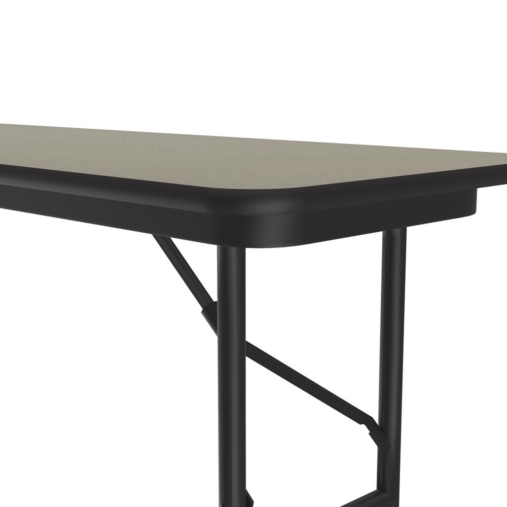 Deluxe High Pressure Top Folding Table 18x48", RECTANGULAR SAVANNAH SAND, BLACK. Picture 7