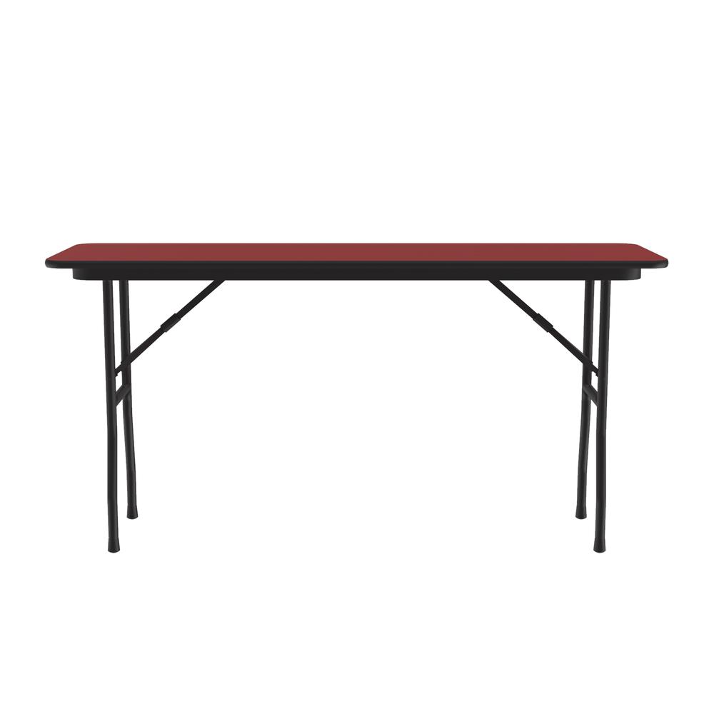 Deluxe High Pressure Top Folding Table 18x60" RECTANGULAR, RED, BLACK. Picture 2