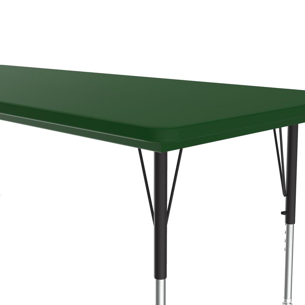 Commercial Blow-Molded Plastic Top Activity Tables 30x72", RECTANGULAR GREEN  BLACK/CHROME. Picture 1