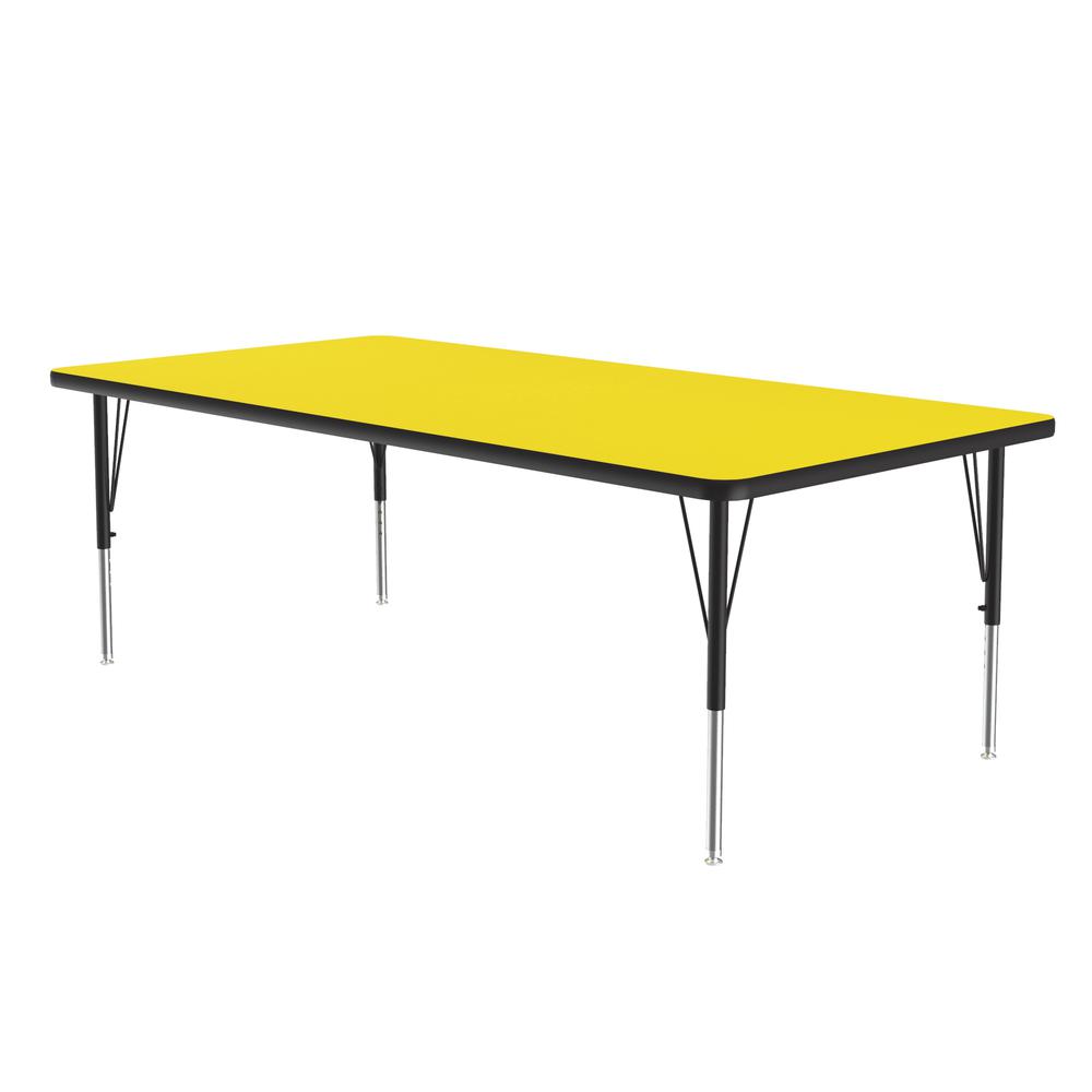 Deluxe High-Pressure Top Activity Tables 30x72", RECTANGULAR YELLOW , BLACK/CHROME. Picture 9