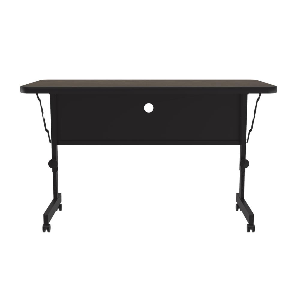 Thremal Fused Laminate Top Flip Top Table, 24x48" RECTANGULAR WALNUT BLACK. Picture 8