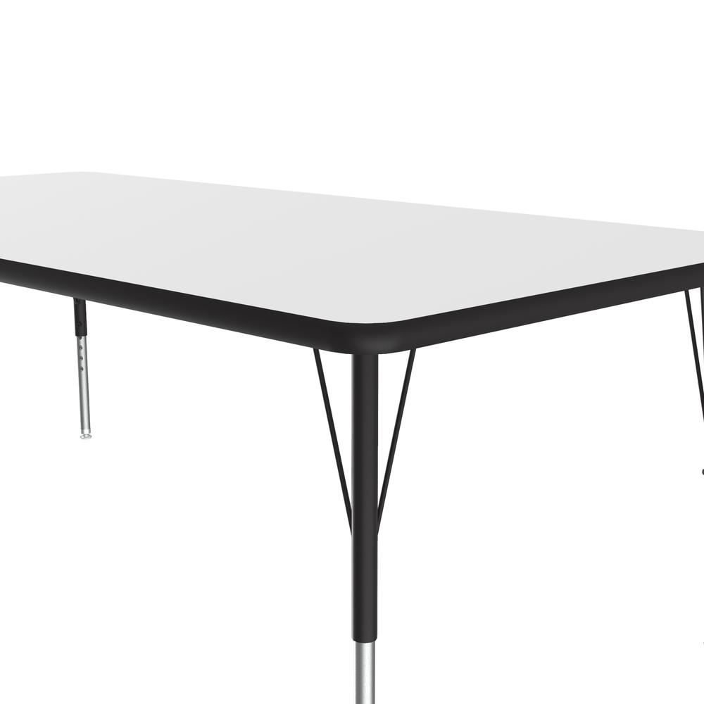 Deluxe High-Pressure Top Activity Tables, 36x72" RECTANGULAR WHITE, BLACK/CHROME. Picture 3