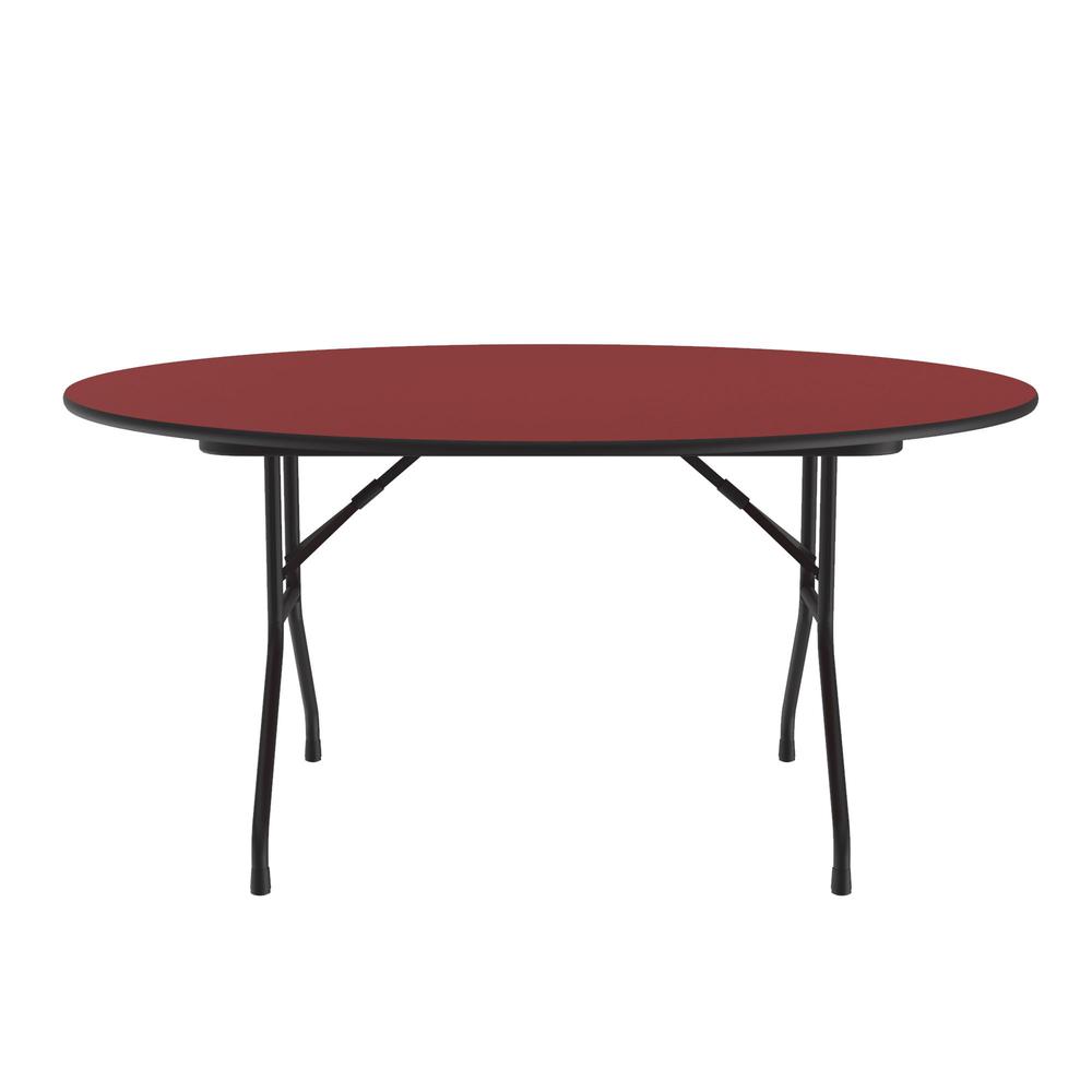 Deluxe High Pressure Top Folding Table, 60x60", ROUND, RED BLACK. Picture 1