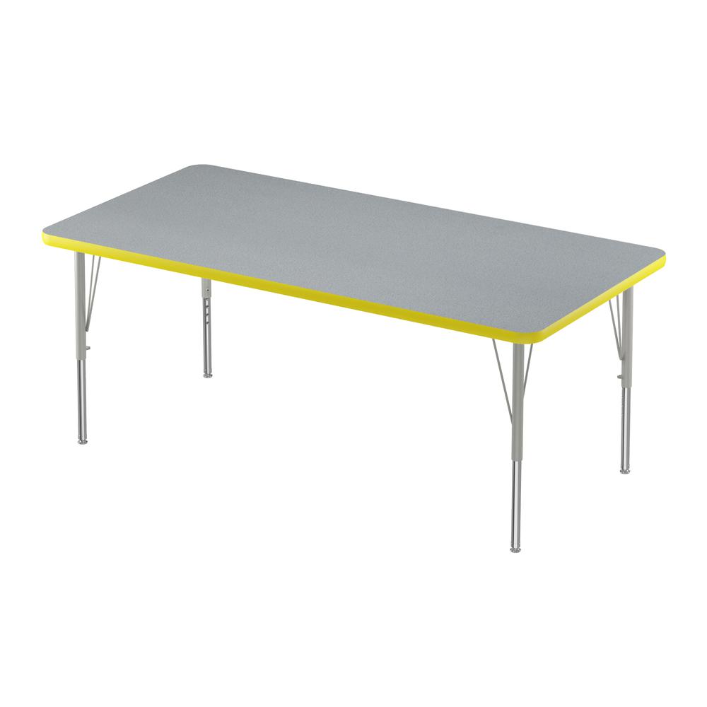 Commercial Laminate Top Activity Tables, 30x60", RECTANGULAR GRAY GRANITE SILVER MIST. Picture 1