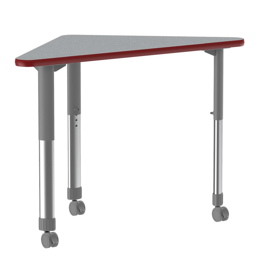 Commercial Lamiante Top Collaborative Desk with Casters, 41x23", WING, GRAY GRANITE GRAY/CHROME. Picture 5