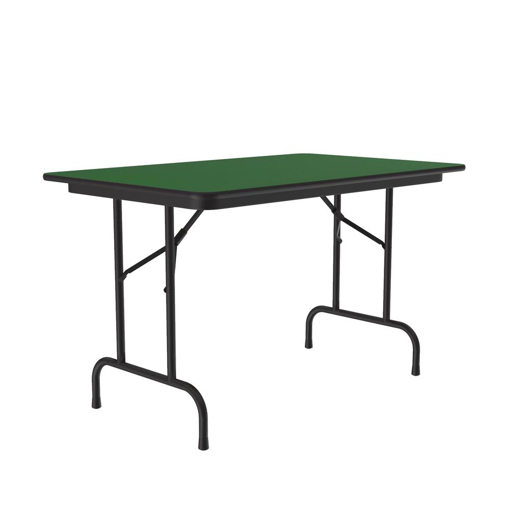 Deluxe High Pressure Top Folding Table 30x48", RECTANGULAR GREEN, BLACK. Picture 5