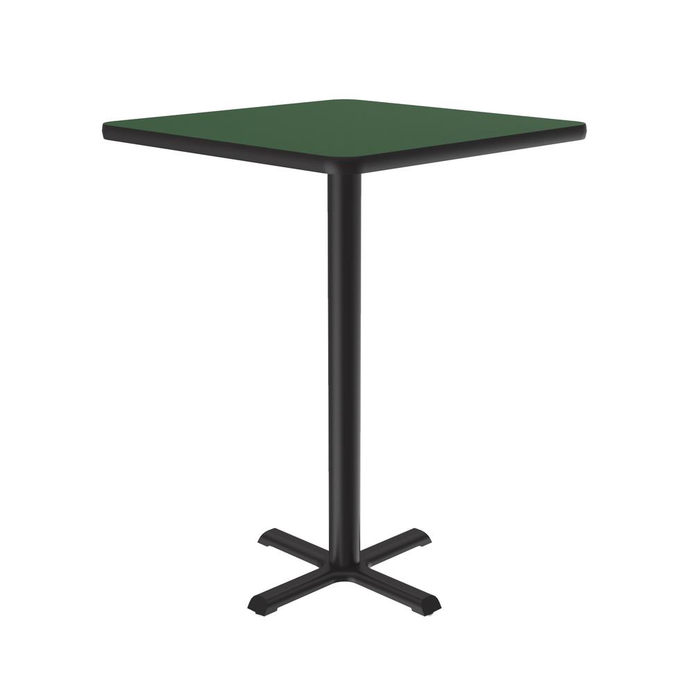 Bar Stool/Standing Height Deluxe High-Pressure Café and Breakroom Table, 30x30", SQUARE GREEN BLACK. Picture 3