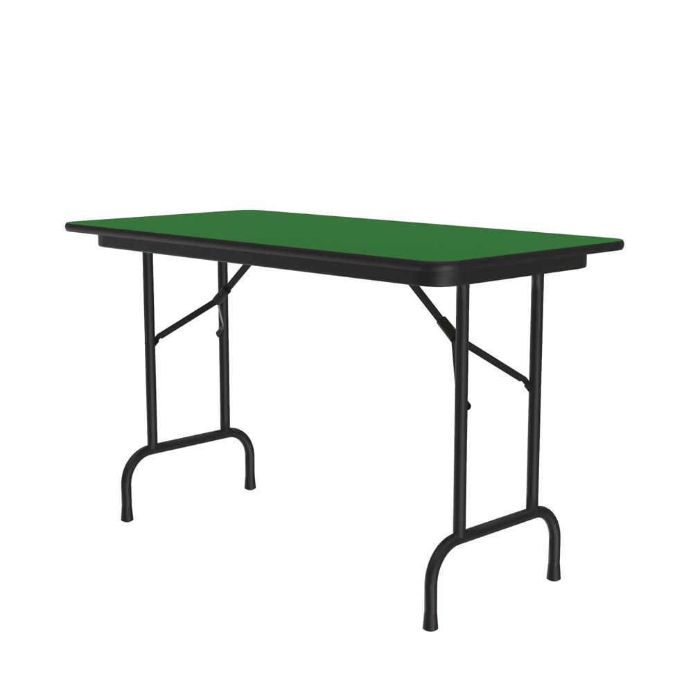 Deluxe High Pressure Top Folding Table 24x48", RECTANGULAR, GREEN, BLACK. Picture 2