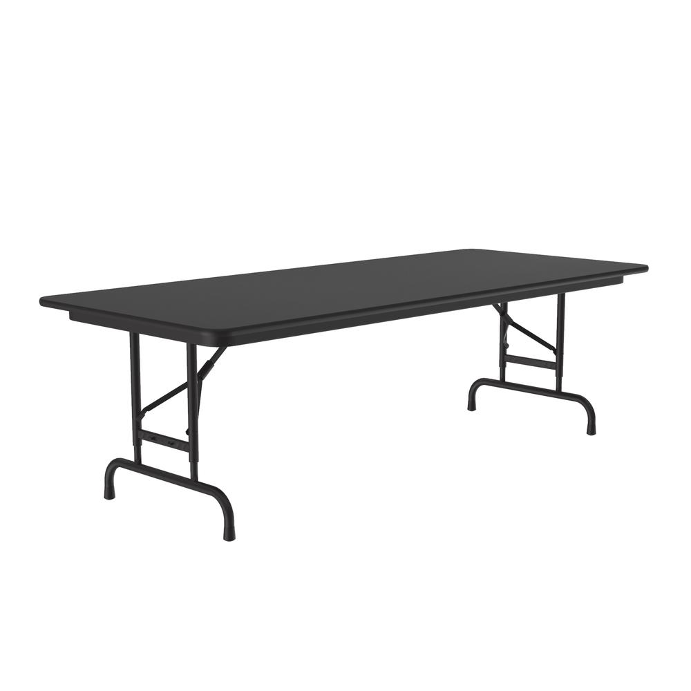 Adjustable Height Thermal Fused Laminate Top Folding Table, 30x60", RECTANGULAR, BLACK GRANITE BLACK. Picture 6