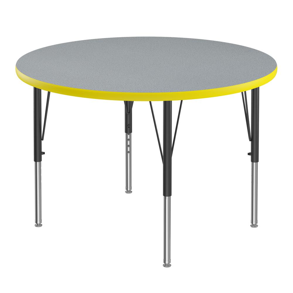 Commercial Laminate Top Activity Tables, 36x36", ROUND GRAY GRANITE BLACK/CHROME. Picture 1