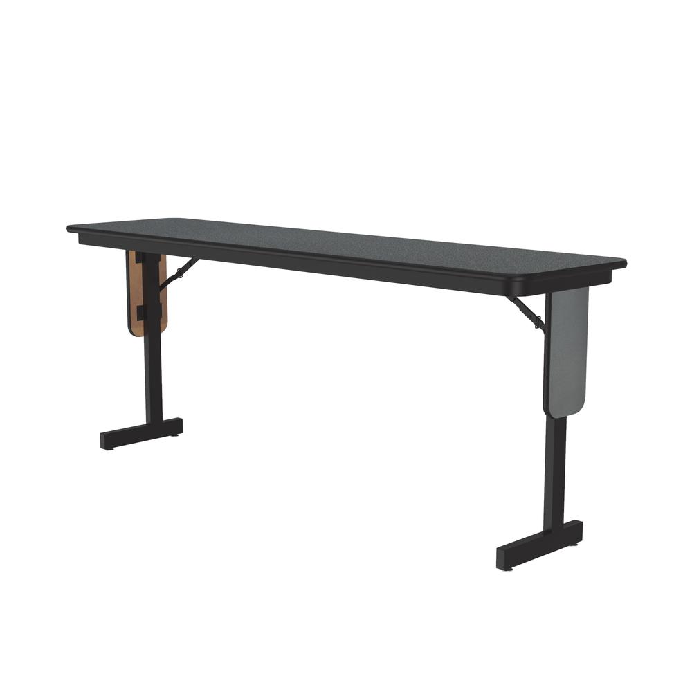 Deluxe High-Pressure Folding Seminar Table with Panel Leg 18x72" RECTANGULAR MONTANA GRANITE, BLACK. Picture 1