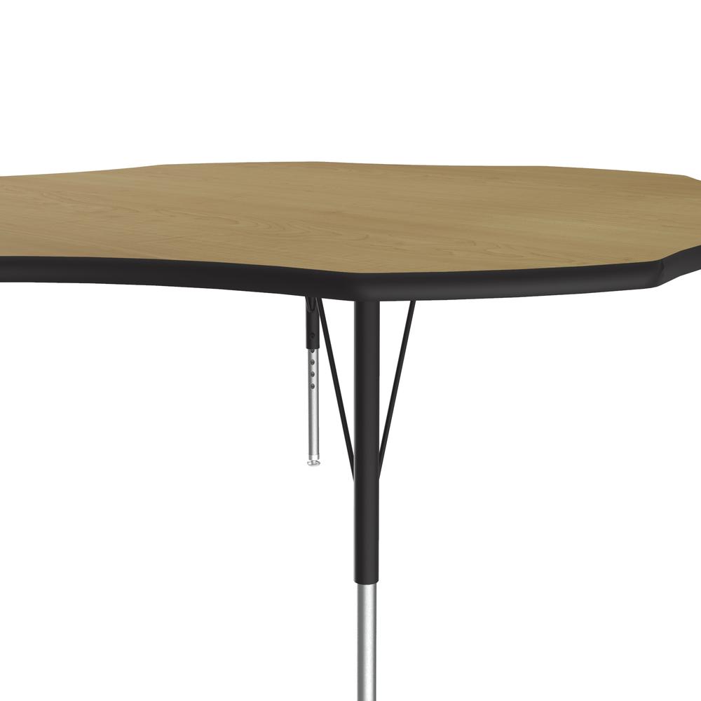 Deluxe High-Pressure Top Activity Tables 60x60", FLOWER, FUSION MAPLE BLACK/CHROME. Picture 8