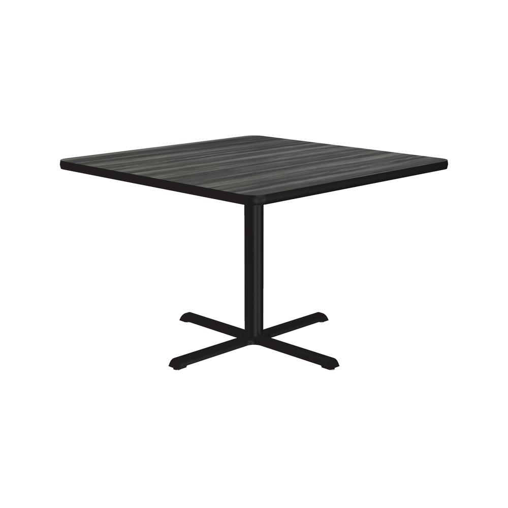 Table Height Deluxe High-Pressure Café and Breakroom Table, 36x36, SQUARE, NEW ENGLAND DRIFTWOOD, BLACK. Picture 5