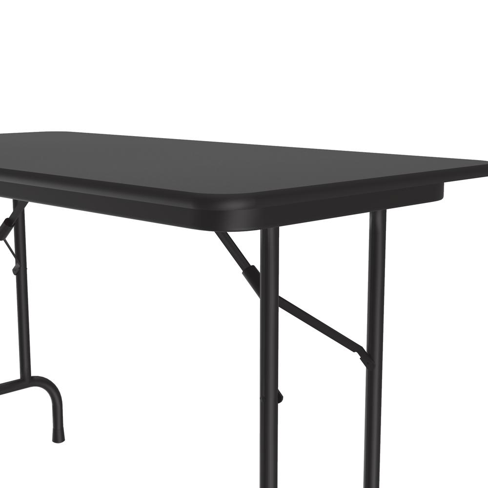 Thermal Fused Laminate Top Folding Table, 24x48", RECTANGULAR, BLACK GRANITE, BLACK. Picture 6