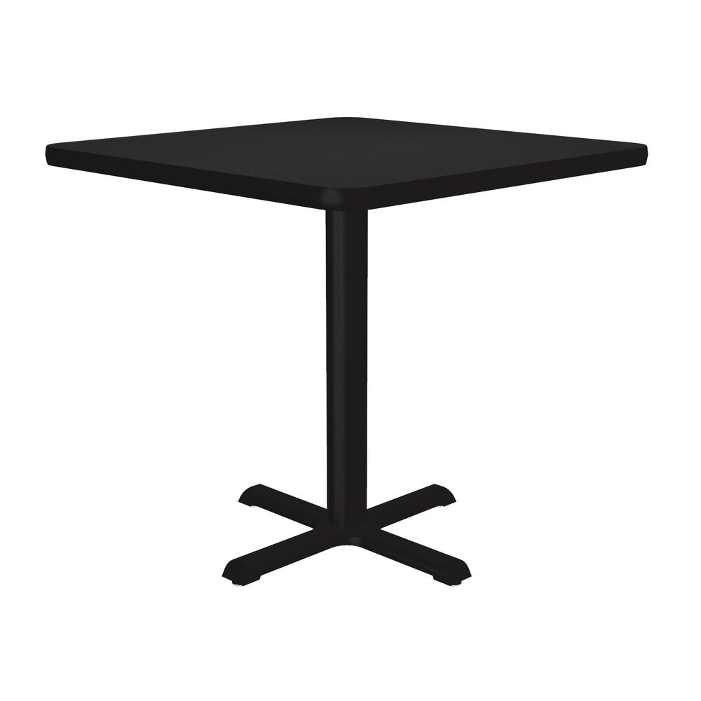 Table Height Commercial Laminate Café and Breakroom Table, 30x30", SQUARE, BLACK GRANITE, BLACK. Picture 9